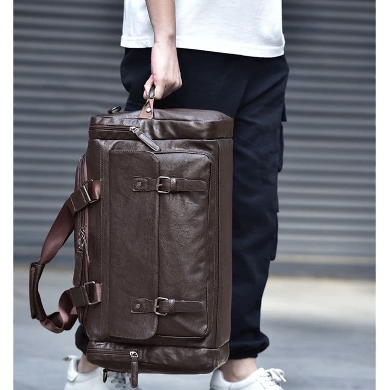 キャリーオンバッグ 高機能レザーポケット旅行鞄