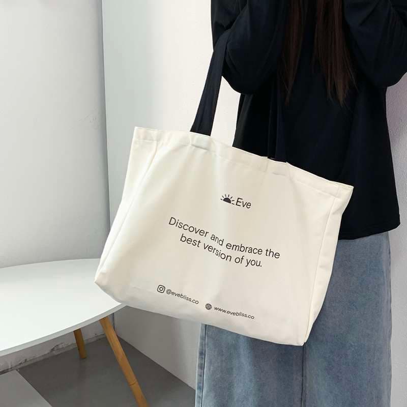 キャリー オン バッグ シンプル メッセージ キャンバス トート