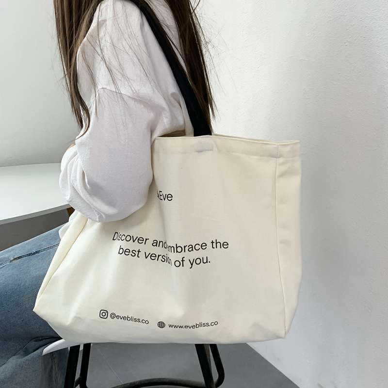 キャリー オン バッグ シンプル メッセージ キャンバス トート