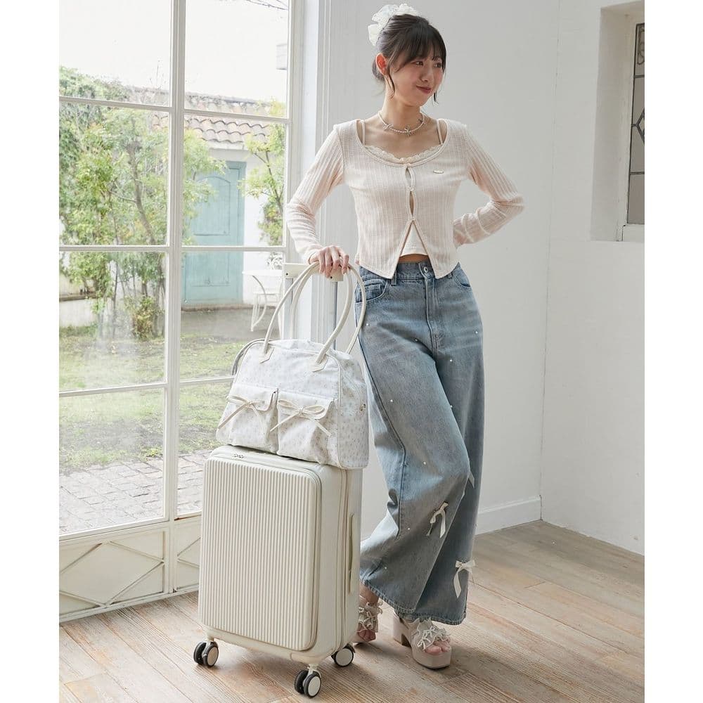キャリーオンバッグ 優美な旅のお供 二重ポケット付きボストン